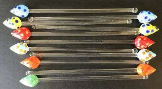 Swizzle Sticks Studio Art Glass Hand Blown Swizzle Sticks Set Of 11
