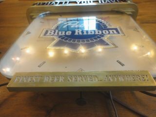 Pabst beer sign vintage metal reverse painted glass bar clock light art deco 4