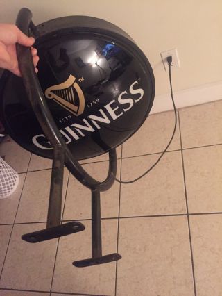 Guinness Rotating Spinning Beer Sign / Light Motion Brewery Bar Advertising 19” 12