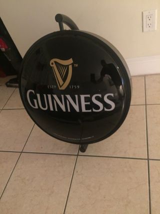 Guinness Rotating Spinning Beer Sign / Light Motion Brewery Bar Advertising 19” 2