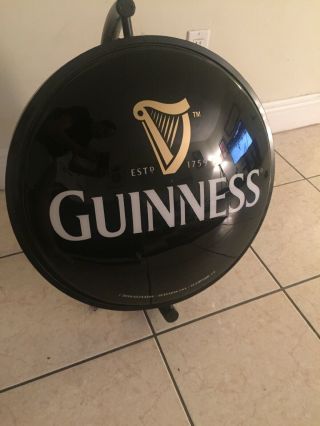 Guinness Rotating Spinning Beer Sign / Light Motion Brewery Bar Advertising 19” 7