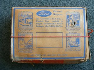 Rare Box Vintage 1930s Henry Ford Charcoal Briquets Model A T Wood Parts Scraps 3