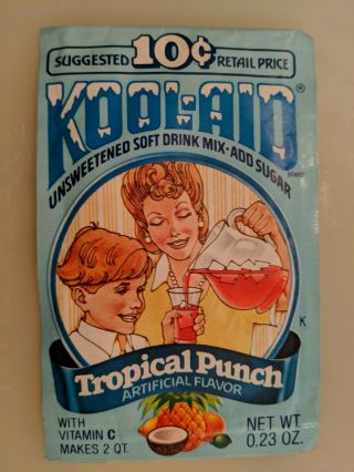 Vintage Old Kool Aid Packet Tropical Punch