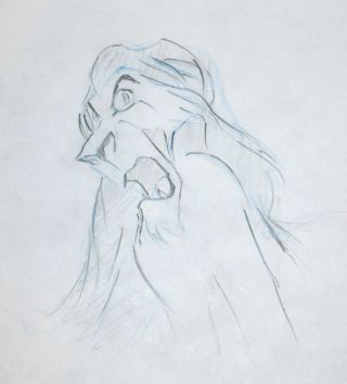 Walt Disney Animation Art Production Drawing From The Lion King Of Scar