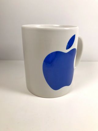 Vintage Apple Macintosh Mac Computers Logo Coffee Mug With Handle Blue White 2
