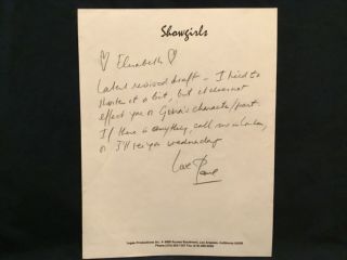 Paul Verhoeven Film Director Showgirls 1994 Signed Letter To Elizabeth Berkley