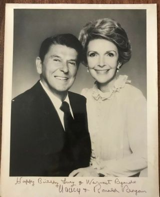 Ronald Reagan And Nancy Reagan Signed Autographed Picture 8x10 B&w