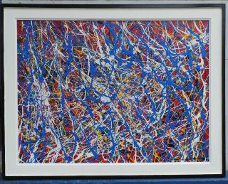 Wonderful Jackson Pollock With Frame Drip Painting 1950 With Frame