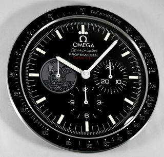 Omega Speedmaster Apollo 11 40t Anniversary Dealers Showroom Display Wall Clock