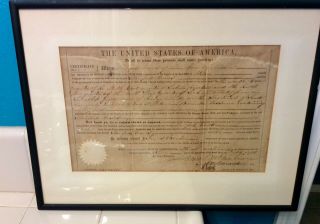 James Buchanan Manuscript Land Grant Signed 1860