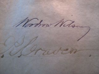 1904 Woodrow Wilson Signed Document President Princeton Hugh Kahler Author
