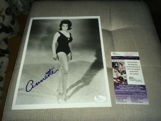 Annette Funicello Mickey Mouse Club Beach Mov Signed 8x10 Photo Jsa Certified Kj