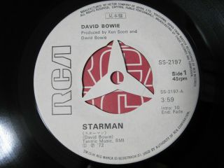 David Bowie Starman Japan 7inch Promo Black Lettering