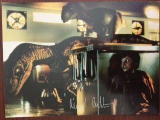 Michael Crichton Signed Photo Of Scene From Jurassic Park,  Author,  Screenwriter