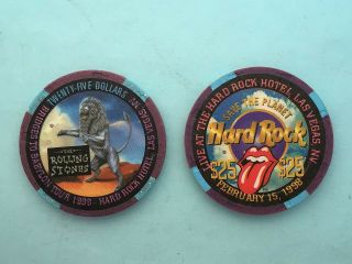Hard Rock 1998 Rolling Stones $25 Chip - -