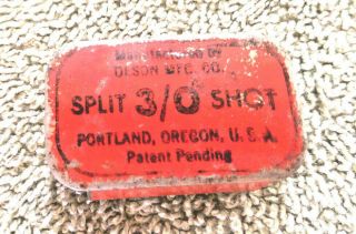 Vintage Split 3/0 Shot Manufactured By Olson Mfg,  Co,  Portland Org,  Usa Patent P