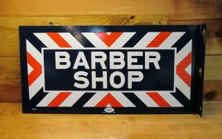 Vintage William Marvy Porcelain Barber Shop Sign,  24 " X 12 " Near