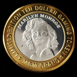 1997 Gdc Mgm Grand Casino.  999 Silver Strike $10 Marilyn Monroe Token Mgm9751