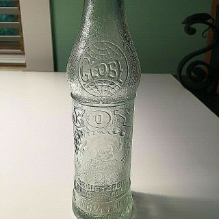 Very Fancy Deco Soda Bottle Embossed " Joy - Try That Joyful Drink " And " Globe "