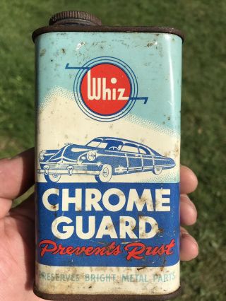 Vintage Canadian Whiz 8 Ounce Chrome Guard Prevents Rust Oil Can Antique Car