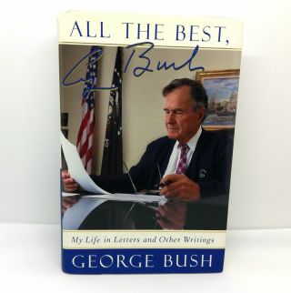 Signed George H.  W.  Bush " All The Best " Book Bookplate Auto Autographed