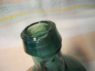 Jumbo Quart Green Iron Pontil Squat Soda Ale Porter Bottle Double Collar Top 7
