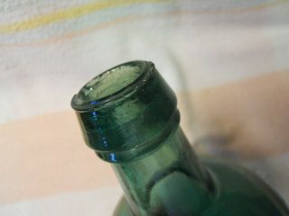 Jumbo Quart Green Iron Pontil Squat Soda Ale Porter Bottle Double Collar Top 8