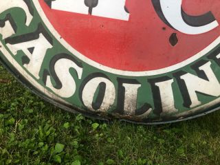Vintage 1930s Sinclair Gasoline 48” Double Sided Porcelain Sign with Ring 4