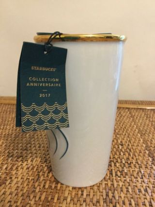 Starbucks White Gold Siren Mermaid Anniversary 2017 Travel Mug Limited Edition 2