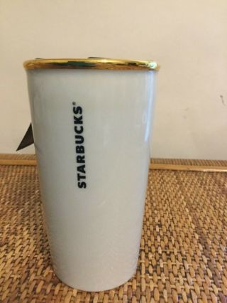 Starbucks White Gold Siren Mermaid Anniversary 2017 Travel Mug Limited Edition 3