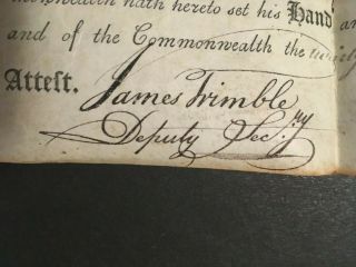 1804 Thomas McKean,  DOI signer,  Timothy Matlack,  land grant document signed 4