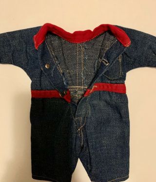 Composition BUDDY LEE Doll Rare Early Denim Jumpsuit Coveralls 1920s Vintage 10