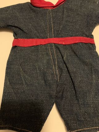 Composition BUDDY LEE Doll Rare Early Denim Jumpsuit Coveralls 1920s Vintage 12