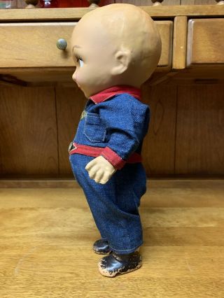 Composition BUDDY LEE Doll Rare Early Denim Jumpsuit Coveralls 1920s Vintage 3