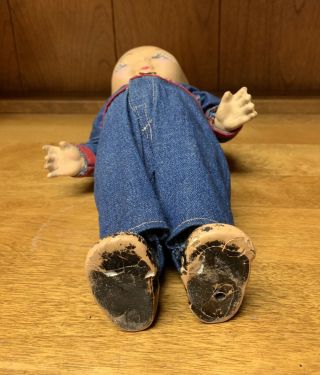 Composition BUDDY LEE Doll Rare Early Denim Jumpsuit Coveralls 1920s Vintage 5
