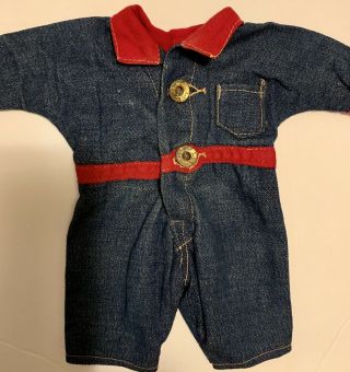 Composition BUDDY LEE Doll Rare Early Denim Jumpsuit Coveralls 1920s Vintage 9