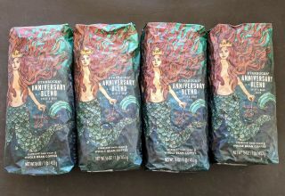 Starbucks Anniversary Blend Spicy Bold 2016 Whole Bean Coffee (4 Bags Of 1 Lb)