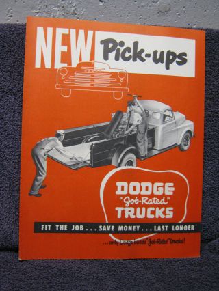 Antique 1948 Dodge Pick - Up Truck Sales Brochure