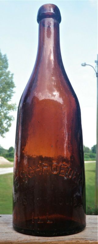 East St.  Louis Illinois.  Scarce Amber Qt.  E.  Schroeder,  Ale,  Cider?.  B.  G.  Co.