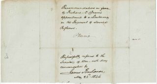 James Buchanan Autographed Letter Signed Signed In 1846