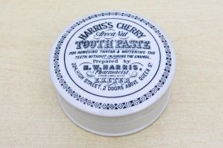Vintage C1885 Harris Exeter Devon Cherry Areca Nut Toohtpaste Potlid & Base Pot