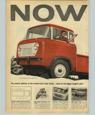 1957 Paper Ad 2 Pg Truck Jeep Fc - 170 Safety - View Cab Willys 4 - Wheel Drive