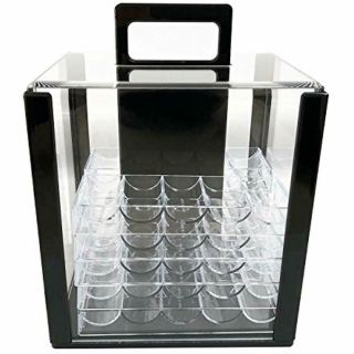 1000 Chip Clear Acrylic Poker Carrier - Includes Racks Sports " Outdoors Cases &
