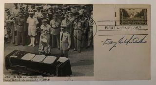 Gen Douglas Macarthur & Chester Nimitz Signed Wwii Surrender Photo Cover Psa/dna
