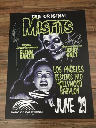 Misfits Poster Signed By Glenn Danzig & Jerry Only.  18x24