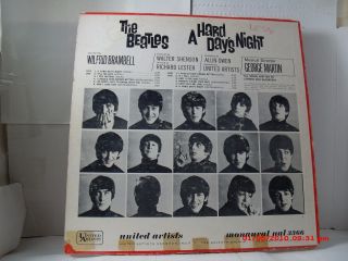 THE BEATLES - (LP) - A HARD DAY ' S NIGHT SOUND TRACK UNITED ARTIST - 1964 2