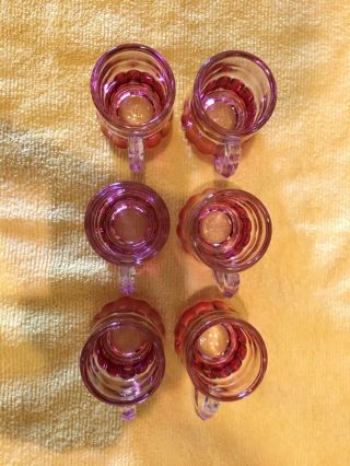 Antique/Vintage Shot Glasses With Bottle Set Pink & Clear 3