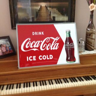Vintage 1950s Coca Cola Soda Pop Metal Sign IMMACULATE 28x20 