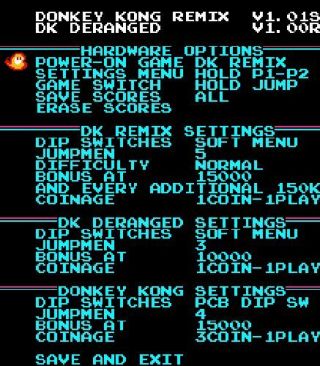 Donkey Kong Remix,  Deranged And Pace Play And High Score Save Kit Arcade