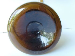 Antique Open Pontil dip - mold Golden Amber Demi - John Bottle 13¼” 1820 - 1850 53/28 6